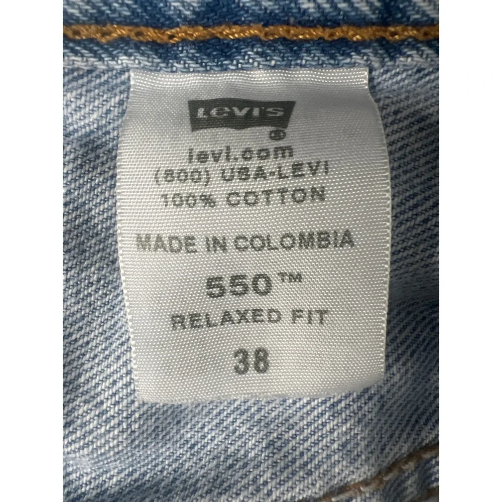 Levis 550 Relaxed Fit Denim Shorts Mens 38 Light Wash Blue Cotton Jorts